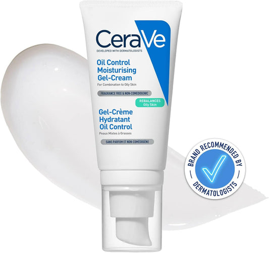 CeraVe Oil Control Gel-Cream Moisturizer with Oil Absorbing Technology and Ceramides for Combination and Oily Skin, 52ml