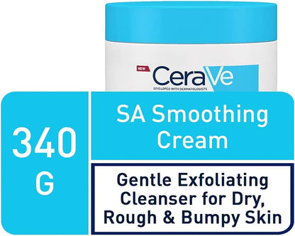 SA Smoothing Cream for Rough and Bumpy Skin 340g and Hydrating Cleanser for Normal to Dry Skin 473ml with Hyaluronic Acid and Three Essential Ceramides