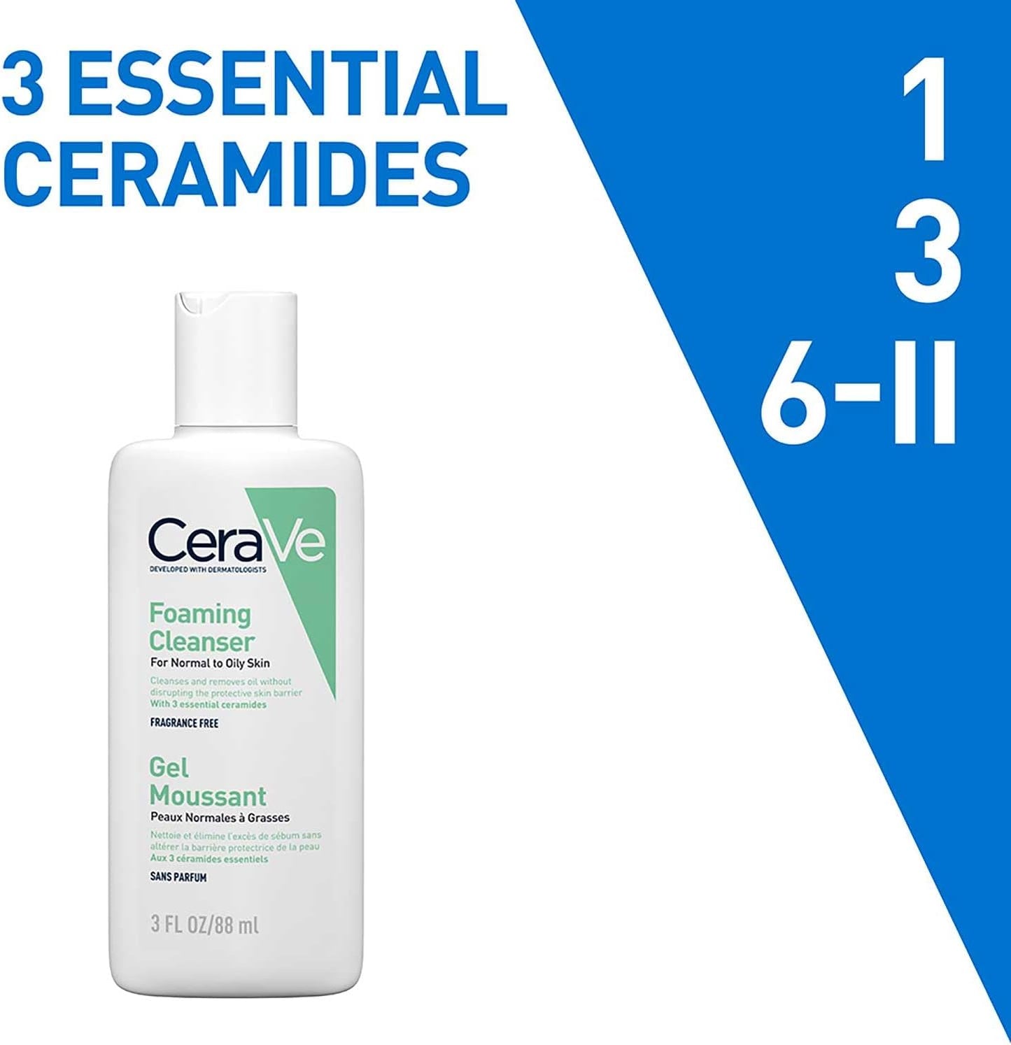 Cerave Travel Size Foaming Cleanser for Oily Skin 88Ml
