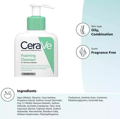 Cerave Foaming Cleanser Daily Face & Body Wash 236Ml New Sealed