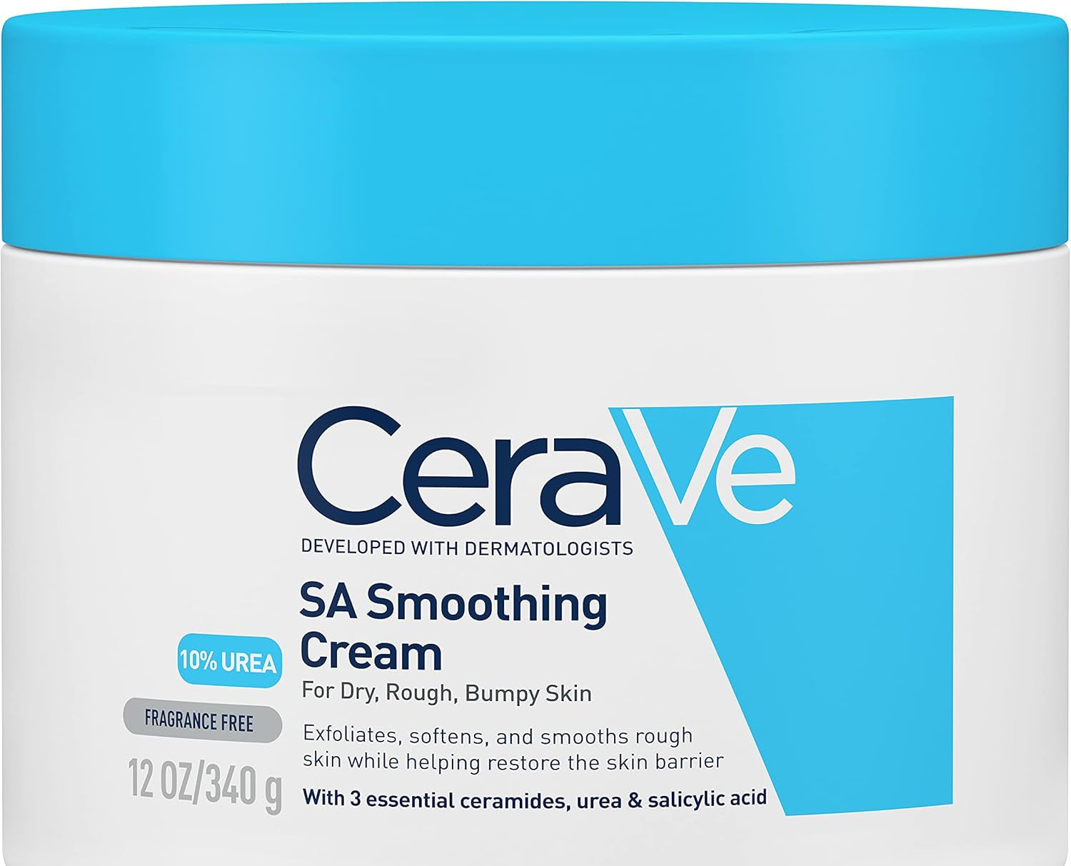 SA Smoothing Cream for Rough and Bumpy Skin 340g and Hydrating Cleanser for Normal to Dry Skin 473ml with Hyaluronic Acid and Three Essential Ceramides